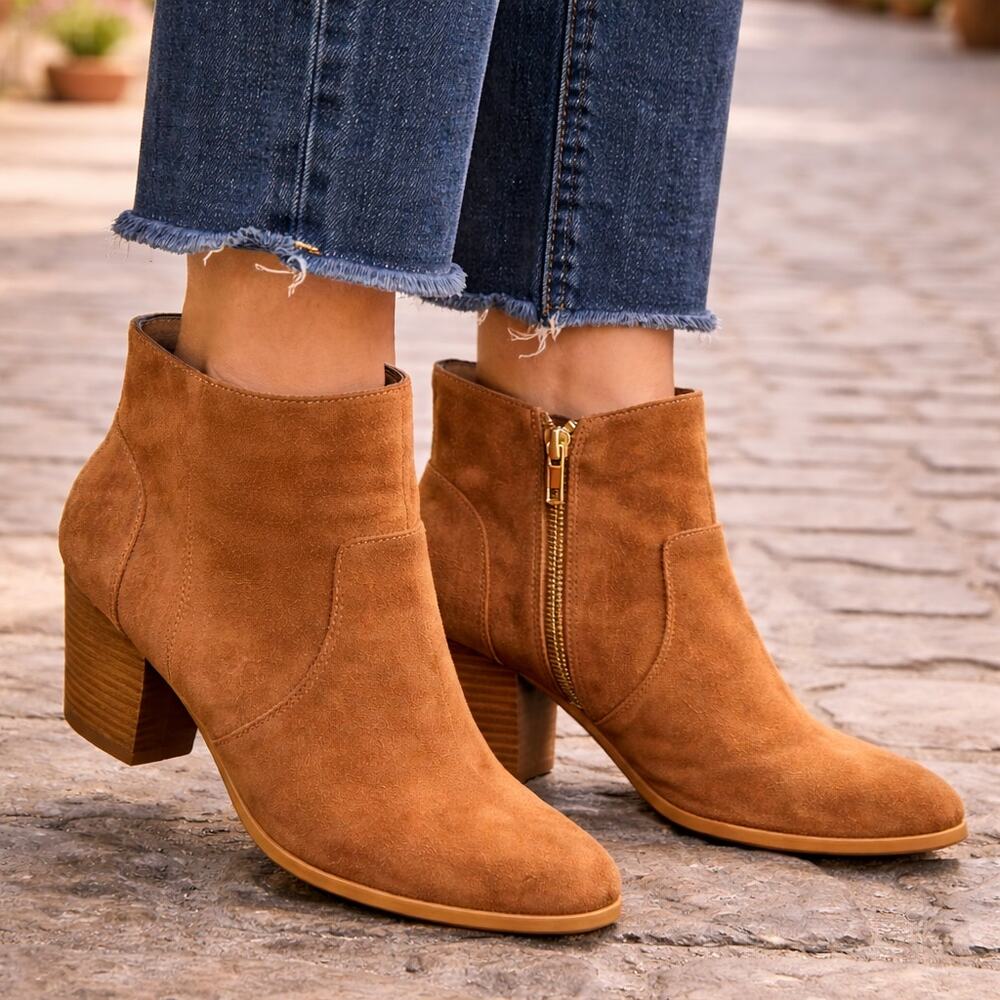 Anthropologie SZ 8 Wanderlust Boots Booties In Brown Suede